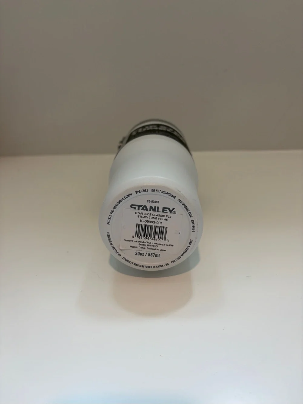 Stanley Flip Straw Tumbler - White with Gray Lid
